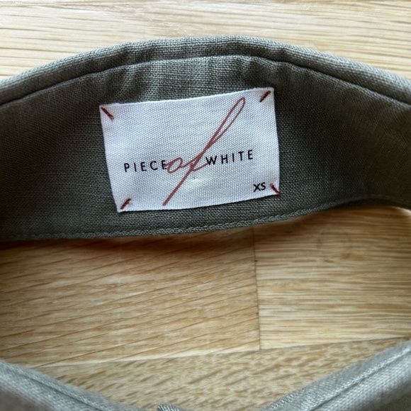 Piece of White Aida Dress Backless linen A-line small gown summer - Picture 6 of 9